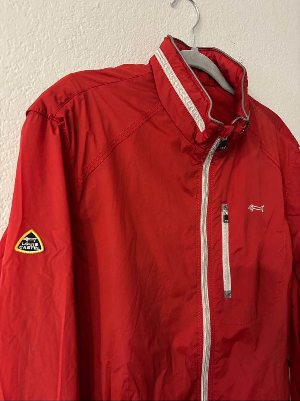 Louis Castel Men's Red Packable Windbreaker Jacket
